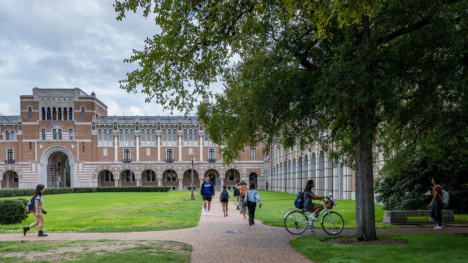 College students walking on campus