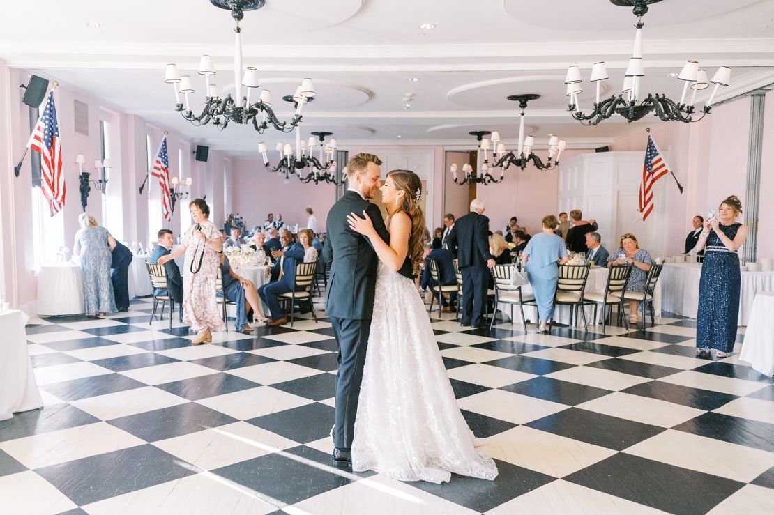 Caitlin and Dylan Spain choose an historic two centuries-old seaside resort for their wedding last year. Caitlin was her own wedding planner.